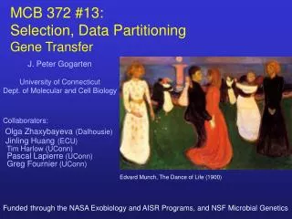 MCB 372 #13: Selection, Data Partitioning Gene Transfer