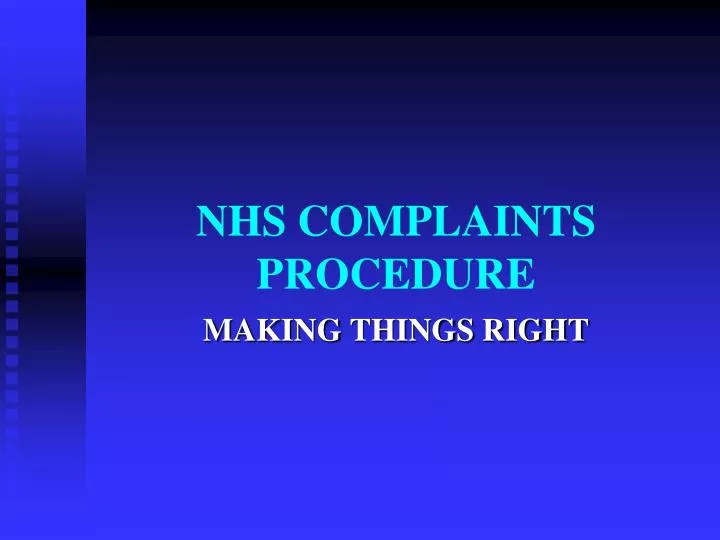 nhs complaints procedure