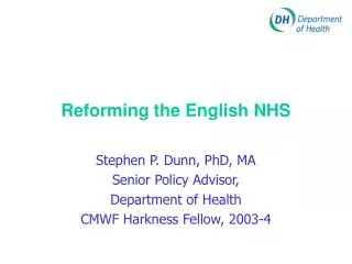 Reforming the English NHS