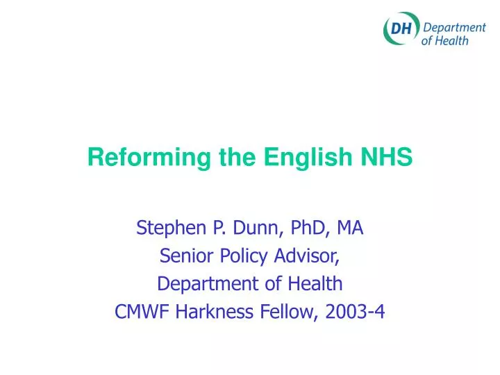 reforming the english nhs