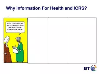 Why Information For Health and ICRS?