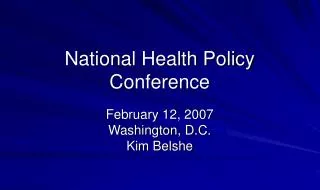 National Health Policy Conference