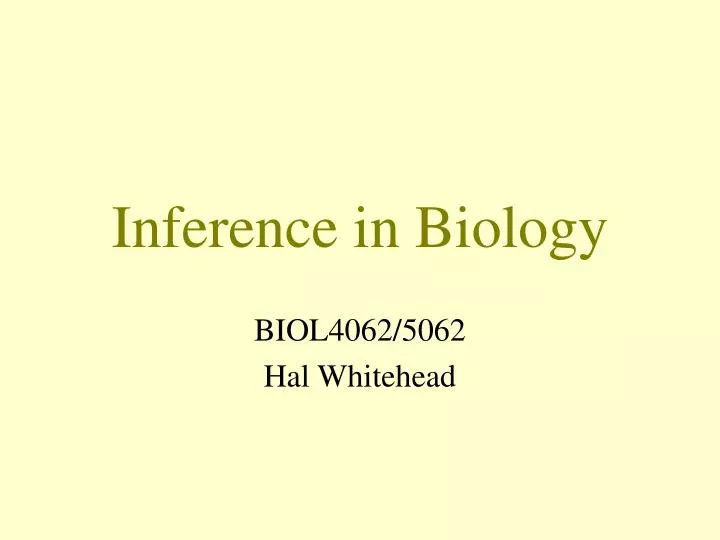 inference in biology