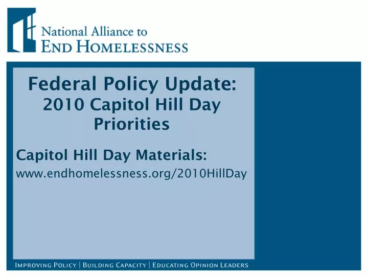 federal policy update 2010 capitol hill day priorities