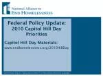 Federal Policy Update: 2010 Capitol Hill Day Priorities - slide 1
