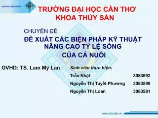 chuy n xu t c c bi n ph p k thu t n ng cao t l s ng c a c nu i