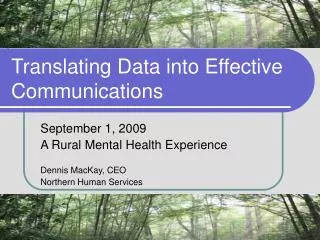 Translating Data into Effective Communications