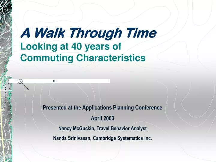 a walk through time looking at 40 years of commuting characteristics