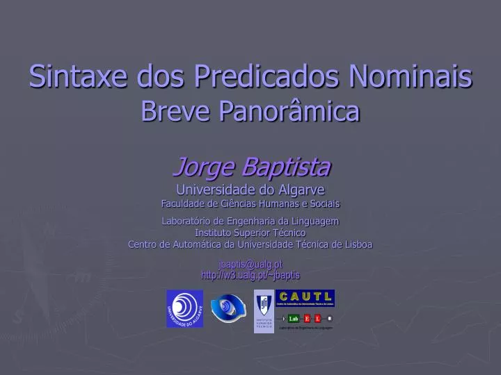 sintaxe dos predicados nominais breve panor mica