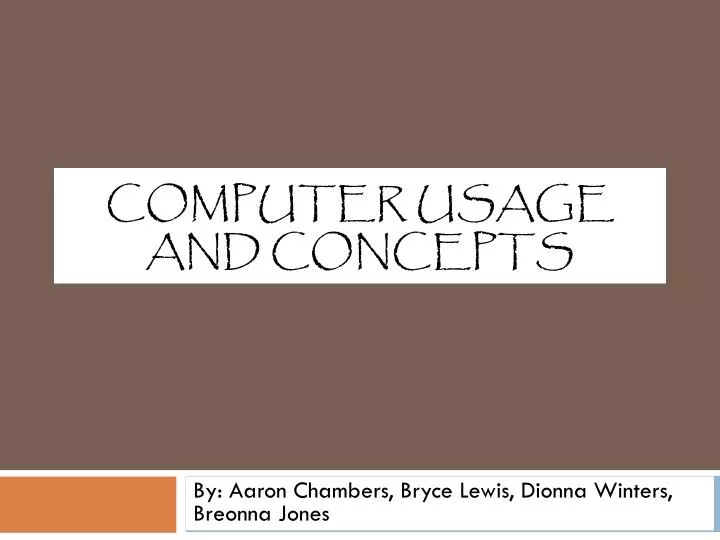 computer usage and concepts