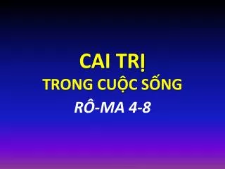 cai tr trong cu c s ng