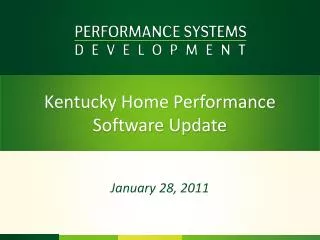 Kentucky Home Performance Software Update