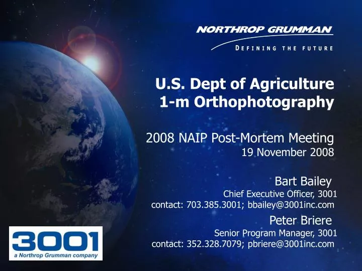 u s dept of agriculture 1 m orthophotography 2008 naip post mortem meeting 19 november 2008