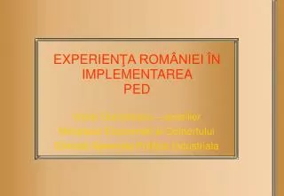 experien a rom niei n implementarea ped