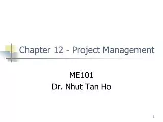 Chapter 12 - Project Management