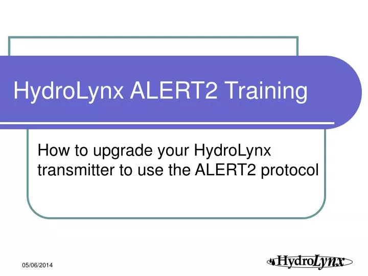 hydrolynx alert2 training