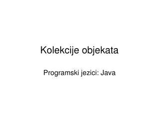 kolekcije objekata