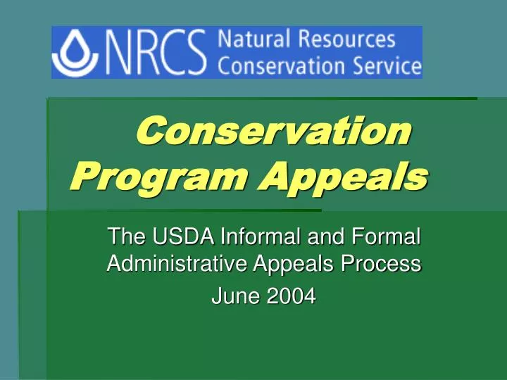 conservation program appeals