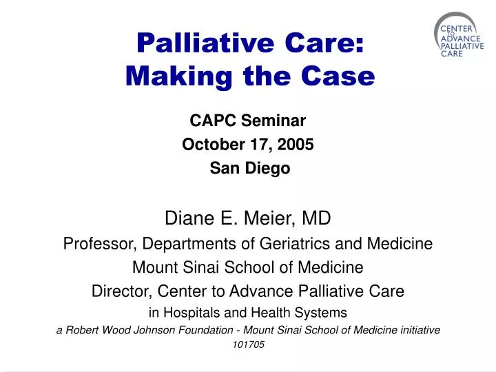 palliative care making the case