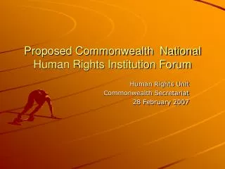 Proposed Commonwealth National Human Rights Institution Forum