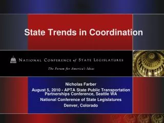State Trends in Coordination