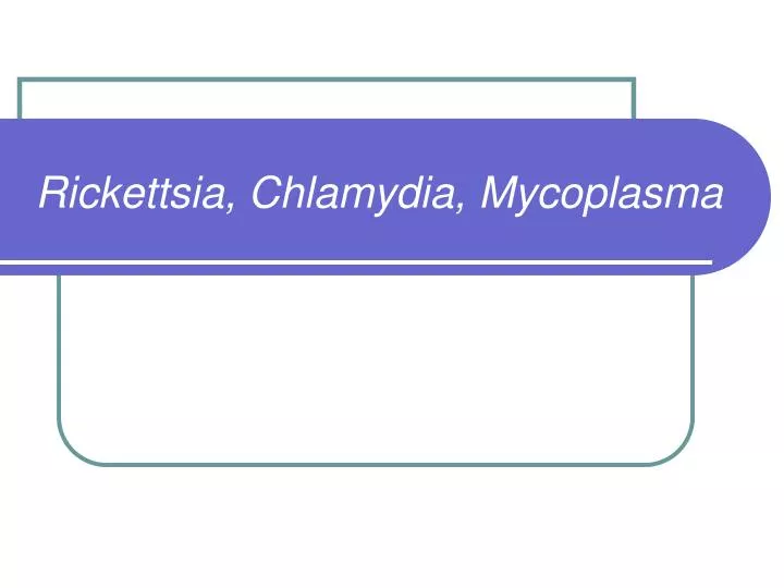 rickettsia chlamydia mycoplasma