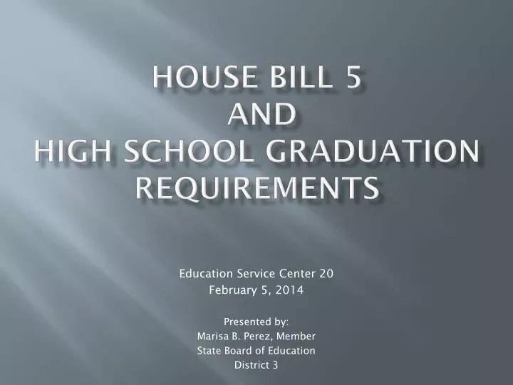 house bill 5 and high school graduation requirements