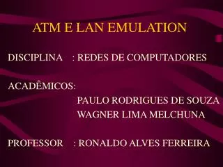 atm e lan emulation