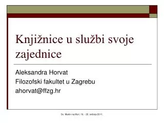 knji nice u slu bi svoje zajednice