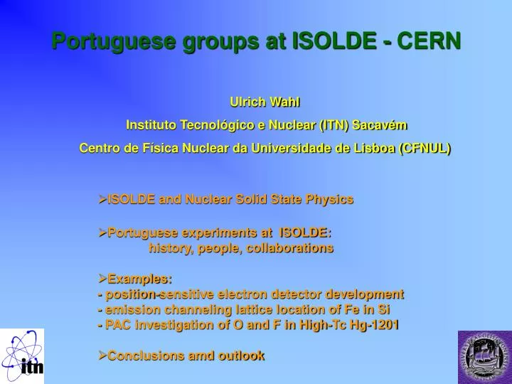 portuguese groups at isolde cern