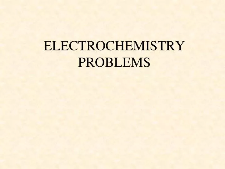 electrochemistry problems