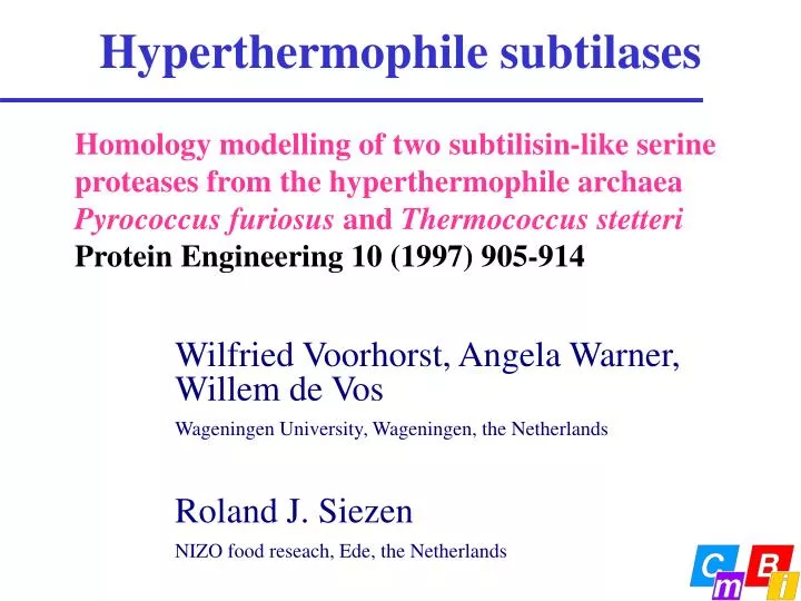 hyperthermophile subtilases