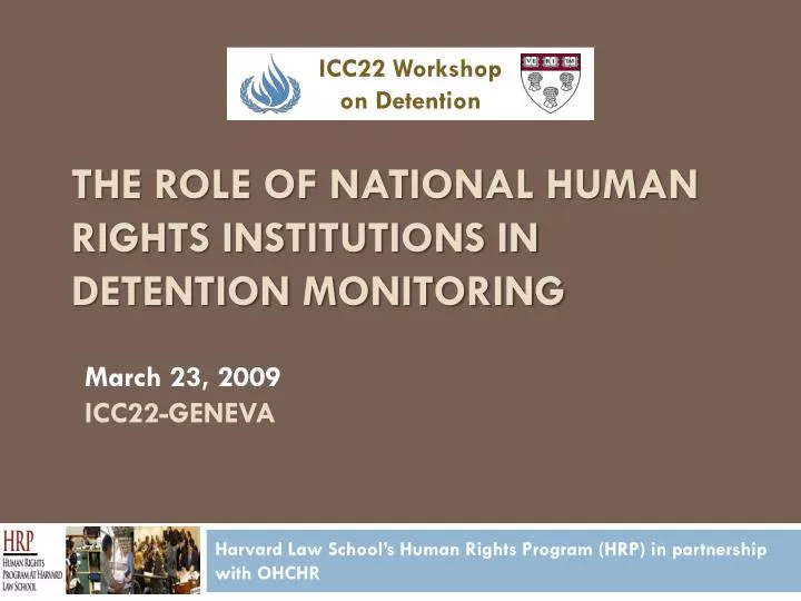 the role of national human rights institutions in detention monitoring