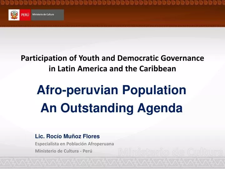 participation of youth and democratic governance in latin america and the caribbean