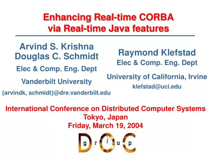 enhancing real time corba via real time java features