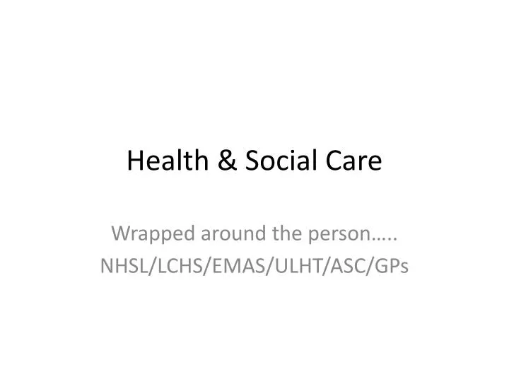 health social care