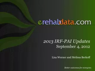 2013 IRF-PAI Updates September 4, 2012