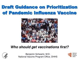 Draft Guidance on Prioritization of Pandemic Influenza Vaccine