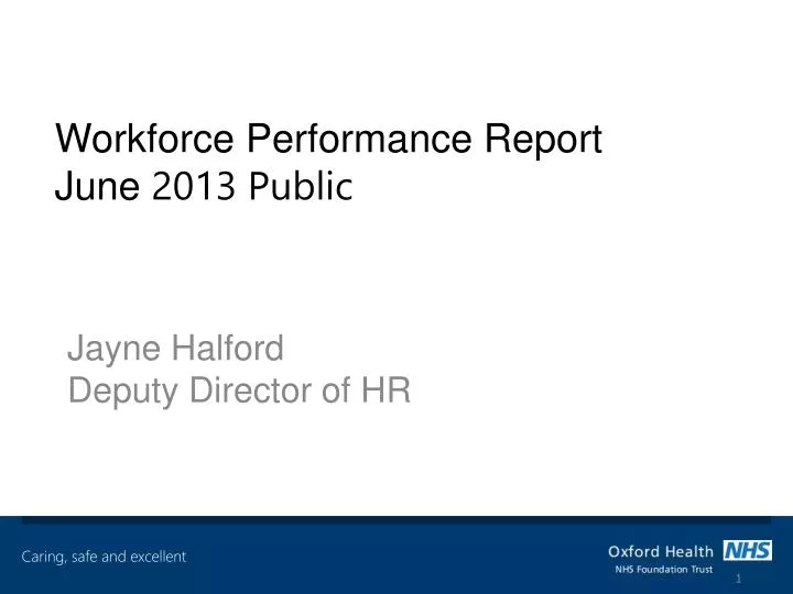 workforce performance report june 2013 public