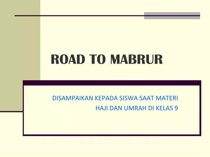 road to mabrur