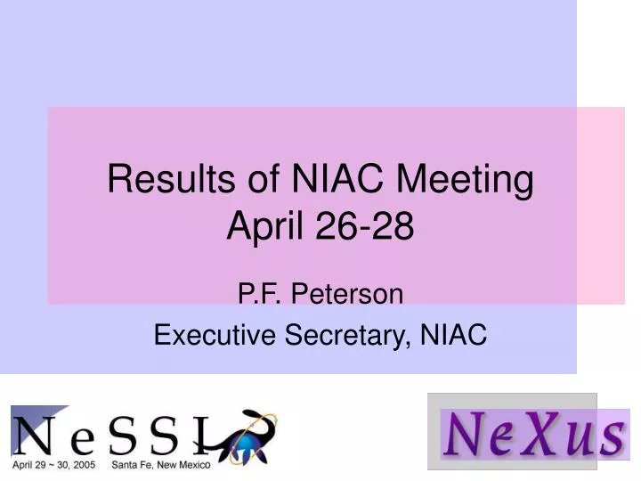 results of niac meeting april 26 28