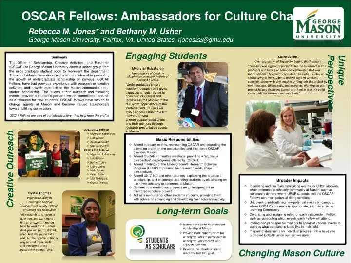 oscar fellows ambassadors for culture change