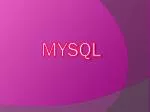 MYSQL - slide 1