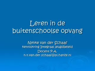 leren in de buitenschoolse opvang