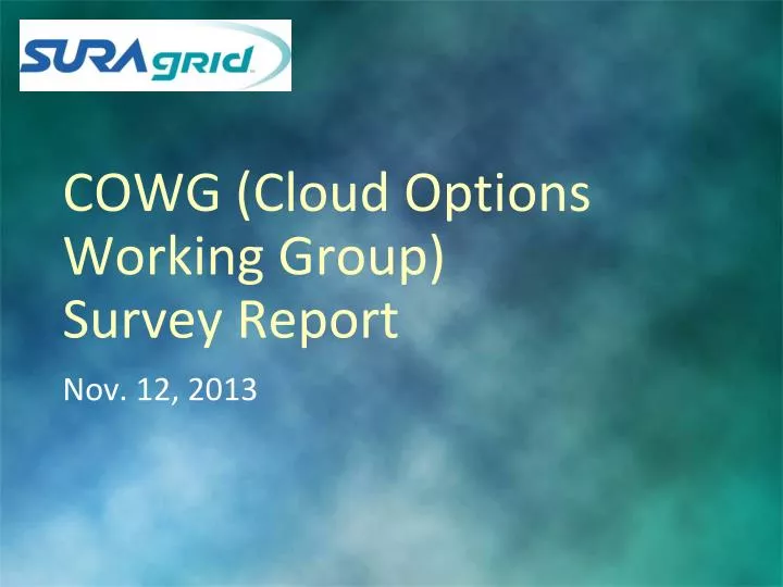 cowg cloud options working group survey report