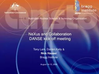 NeXus and Collaboration DANSE kick-off meeting