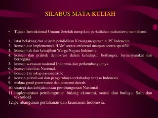 silabus mata kuliah