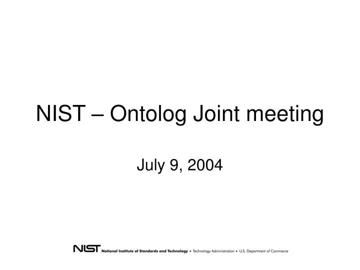 nist ontolog joint meeting