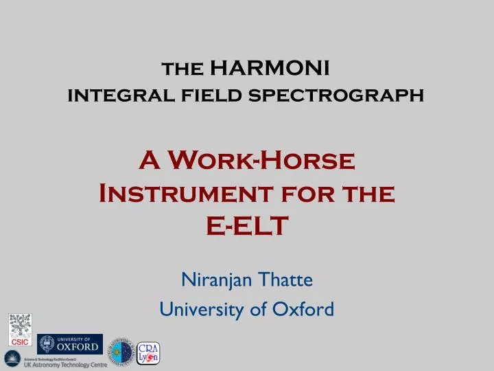 the harmoni integral field spectrograph