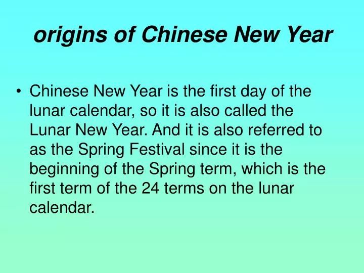 origins of chinese new year